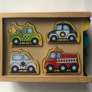 Melissa & Doug Vehicles Mini Wooden Puzzle Pack